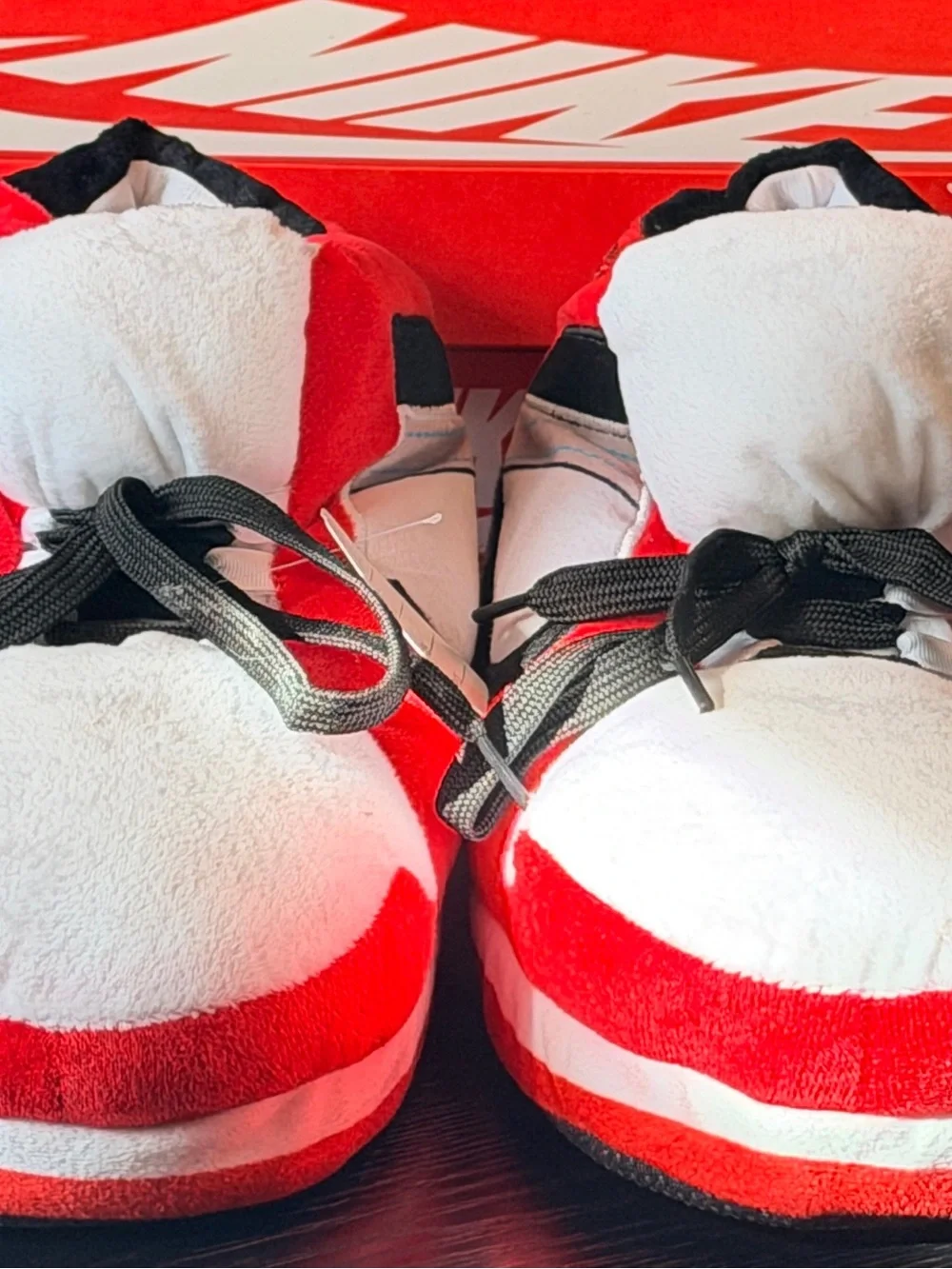 Nike Slippers - Red White Black Air Jordan Plush Slippers